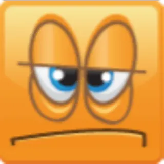 😐 3bcad4cd Emoji, Kwadrat, Żółty, Smutny, Znudzony, Rozczarowany telegram sticker