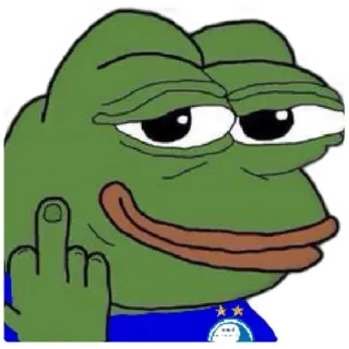 💙 2d9d4cee Pepe the Frog Pepe, frog, meme, offensive gesture, middle finger telegram sticker