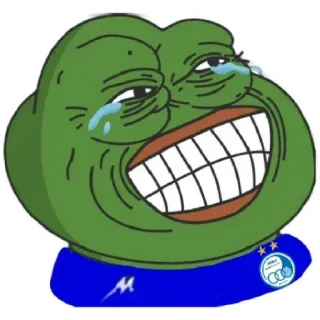 💙 946fdde6 Pepe the Frog meme, pepe, frog, internet, funny, laughing, crying telegram sticker