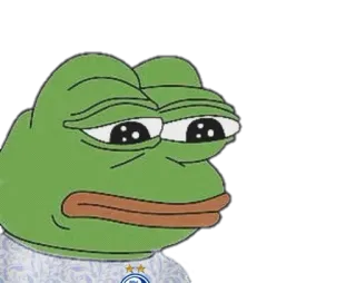 ⚽️ b94a208d Pepe the Frog Pepe, frog, meme, internet meme, sad, expression, cartoon telegram sticker