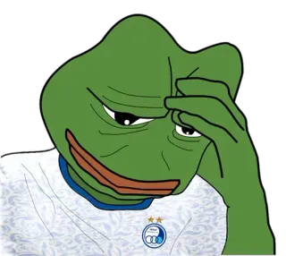 ⚽️ f6e543e6 Pepe the Frog Pepe the Frog, meme, internet meme, sad, frog telegram sticker