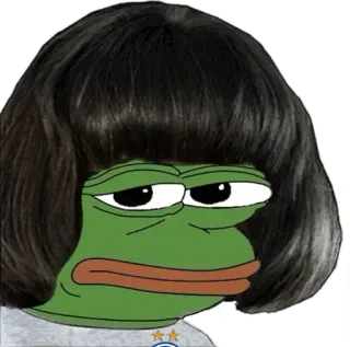 ⚽️ f82d498c Pepe the Frog Pepe, frog, meme, internet, hairstyle, cartoon, character telegram sticker