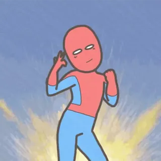 ☺️ 4864ea3c Spider-Man supereroe, Marvel, cartoni animati, divertente, personaggio whatsapp sticker