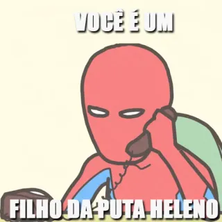 😠 634a369a VOCÊ É UM FILHO DA PUTA HELENO insulto, offensivo, parolaccia, cartone animato, uomo ragno whatsapp sticker