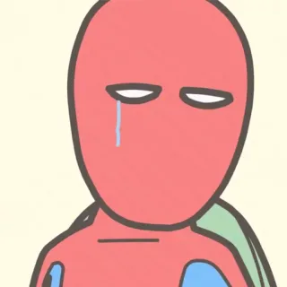 😭 86478083 triste, piangendo, rosso, figura, cartone animato, emotivo whatsapp sticker