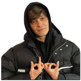 😌 2bed0c69 ジェスチャー, 攻撃的, 男性, パーカー, ポートレート telegram sticker