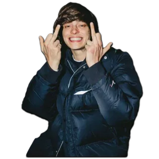 🖕 cf837492 中指, ジェスチャー, 侮辱的, 人, ジャケット telegram sticker