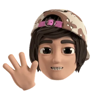 👋 0d3de1ad personagem, desenho animado, acenando, boné, 3D whatsapp sticker