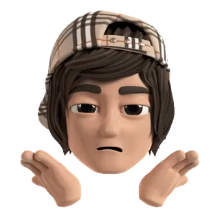 😱 ca21a97d confuso, meme, 3D, dar de ombros, rosto, expressão, chapéu whatsapp sticker