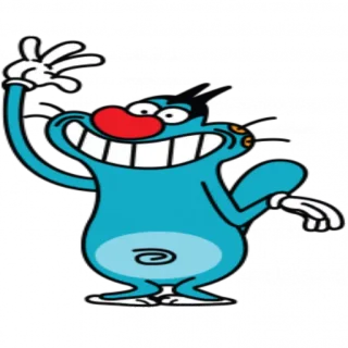 😁 8dd5d7ae Oggy Oggy and the Cockroaches кот, мультфильм, огги, синий, дружелюбный whatsapp sticker