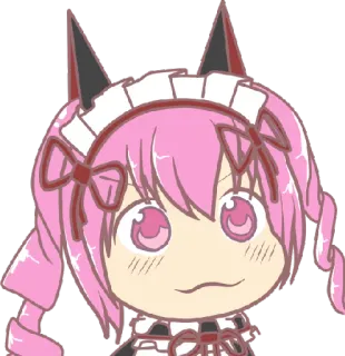 ☺️ 085c0436 Anime, Mignon, Kawaii, Cheveux roses, Tenue de soubrette, Dessin animé telegram sticker