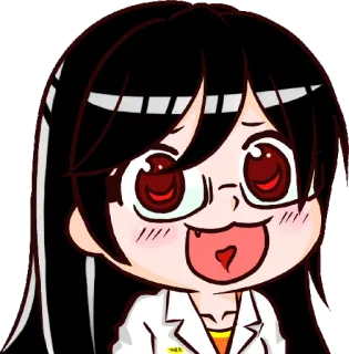 😀 0902f041 animé, dessin animé, scientifique, blouse de laboratoire, chibi telegram sticker