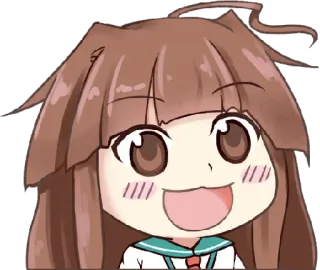 😃 ed79910b Fille anime, Chibi, Mignon, Kawaii, Dessin animé, Joyeux telegram sticker