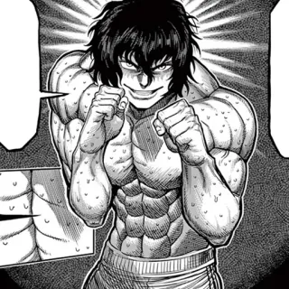 ⚫️ c559a560 wojownik, sztuki walki, mięśnie, mężczyzna, anime, manga telegram sticker