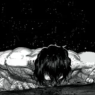 ⚫️ fc325457 Anime, Manga, Umięśniony, Walka, Wyczerpany, Czarno-białe telegram sticker