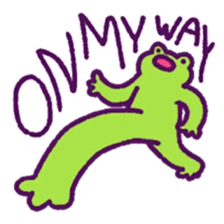 🏃‍♂️ 33418d8f ON MY WAY frog, cartoon, on my way, humor, funny, animal, cute telegram sticker