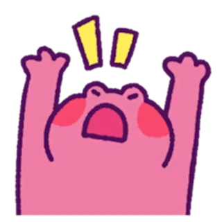 😠 418c7ed7 frog, pink, cute, cartoon, kawaii, emoji, sticker telegram sticker