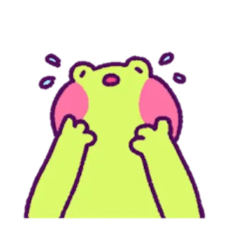 😳 8280d906 frog, cartoon, sticker, cute, kawaii telegram sticker