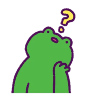 ❓ aafb05aa frog, thinking, question, doodle, cute telegram sticker