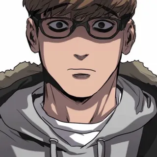 😧 74ff6681 Anime, Manga, Personage, Portret, Man, Bril telegram sticker