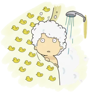 🛁 e183a084 shower, duck, bath, bubbles, cartoon telegram sticker