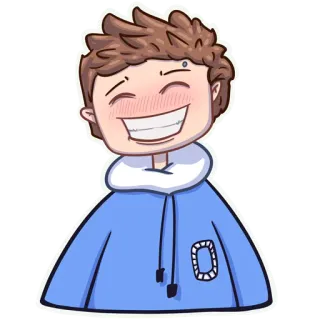 😁 23cdadbd Kartun, Orang, Hoodie, Potret, Senang, Tersenyum whatsapp sticker