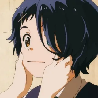 🐣 8845a9aa anime, character, portrait, face, touching face whatsapp sticker