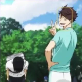 💗 63457acc Oikawa Tooru Haikyuu!! Аниме, Haikyuu, Ойкава, Тоору, Волейбол whatsapp sticker