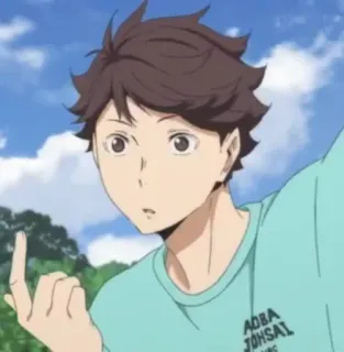 💗 edf79005 Oikawa Haikyuu!! Аниме, Haikyuu, Ойкава, Средний палец, Мультфильм, Анимация whatsapp sticker