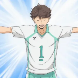 😇 0fe4e1f0 Oikawa Tooru Haikyuu!! อนิเมะ, ไฮคิว, โออิกาวะ, วอลเลย์บอล, ตัวละคร, กีฬา telegram sticker