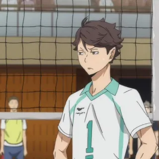 😶 33532e5b Oikawa Tooru Haikyuu!! โอยคาวะ, โทโอรุ, ไฮคิว, อนิเมะ, วอลเลย์บอล, ตัวละคร telegram sticker