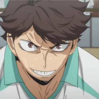 😈 7091f6b3 Oikawa Tooru Haikyuu!! อนิเมะ, ตัวละคร, วอลเลย์บอล, ไฮคิว telegram sticker
