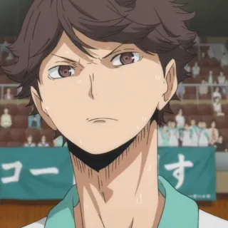 😠 858b2df2 Oikawa Tooru Haikyuu!! อนิเมะ, ไฮคิว, โออิกาวะ, โทโอรุ, วอลเลย์บอล, ตัวละคร telegram sticker