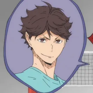 😏 90b4c65b Oikawa Haikyuu อนิเมะ, ไฮคิว, โออิคาวะ, การ์ตูน, ตัวละคร telegram sticker