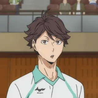 🤨 95c4814e Tooru Oikawa Haikyuu!! อนิเมะ, ไฮคิว!!, โทโอรุ โออิกาวะ, วอลเลย์บอล, กีฬา, ตัวละคร telegram sticker