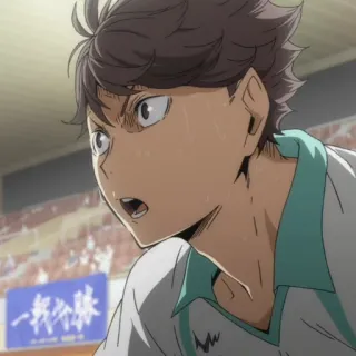 😶 9beffac3 Oikawa Tooru Haikyuu!! อนิเมะ, ไฮคิว!!, โออิคาวะ โทรุ, วอลเลย์บอล, กีฬา telegram sticker