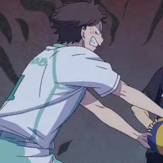 🤬 a59b6b15 Oikawa Tooru Haikyuu!! อนิเมะ, วอลเลย์บอล, กีฬา, ไฮคิว telegram sticker