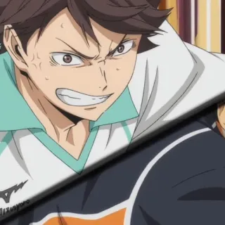 🤬 a64da976 Oikawa Tooru Haikyuu ไฮคิว, อนิเมะ, โออิคาวะ, วอลเลย์บอล, มังงะ telegram sticker