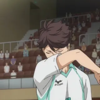 🤕 a69d26cd Oikawa Tooru Haikyuu!! อนิเมะ, ไฮคิว, โออิคาวะ โทรุ, วอลเลย์บอล, เศร้า telegram sticker