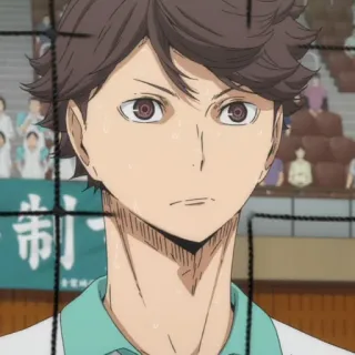 😑 ad57a14b Oikawa Tooru Haikyuu!! อนิเมะ, ไฮคิว, โออิกาวะ โทรุ, ตัวละคร, ภาพเหมือน, วอลเลย์บอล telegram sticker
