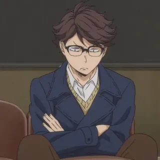 😠 c8d4196c Oikawa Tooru Haikyuu!! อนิเมะ, โออิคาวะ, ไฮคิว, วอลเลย์บอล, แว่นตา telegram sticker