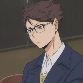 😕 de87dfd5 Tooru Oikawa Haikyuu!! อนิเมะ, ตัวละคร, ผู้ชาย, แว่นตา, โออิกาวะ, โทโอรุ telegram sticker
