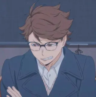🍃 182b5b1a Oikawa Tooru Haikyuu!! Anime, Haikyuu, Oikawa Tooru, Personnage, Lunettes telegram sticker