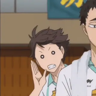🏐 4201b941 Oikawa Tooru Haikyuu!! anime, haikyuu, oikawa, funny, shocked, surprised whatsapp sticker