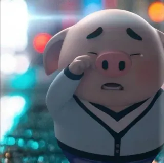 🐽 143d2cb4 cerdo, dibujos animados, llorando, triste, animal, personaje telegram sticker