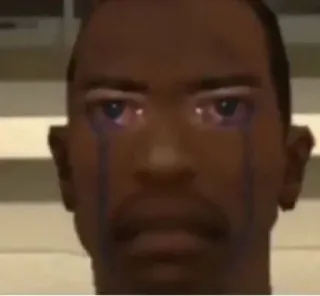 🌟 efbc17e3 CJ Grand Theft Auto CJ, Grand Theft Auto, плач, грустный, видеоигра, мем telegram sticker