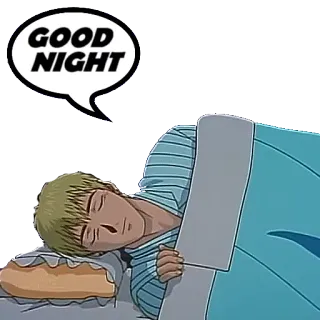 🛌 615833b0 GOOD NIGHT 잘 자요, 잠, 만화, 수면, 침대 telegram sticker