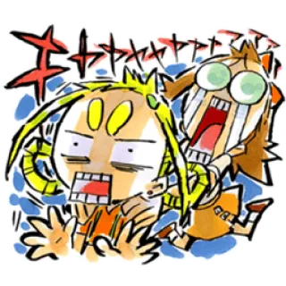 ✳️ f7ae6078 キャー gritando, desenho animado, anime, medo, surpresa, reação, chibi whatsapp sticker