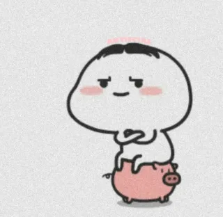 🌸 009fcced cartoon, pig, cute, animal, kawaii whatsapp sticker