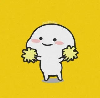 ⛅ 34e3ab28 artifoial cheerleader, cartoon, pom poms, cute, dancing, mascot whatsapp sticker